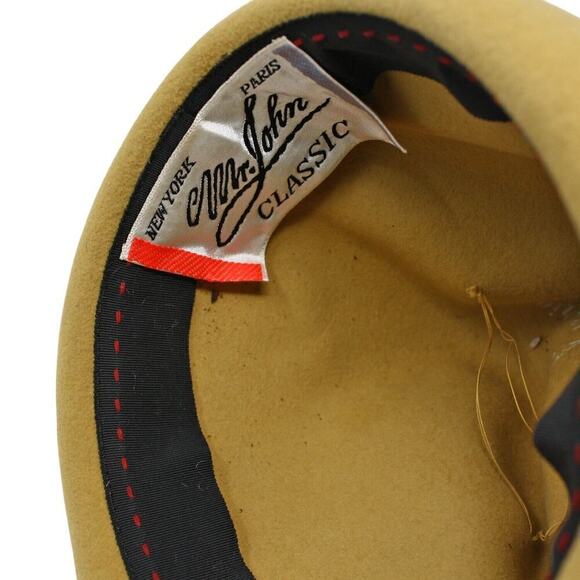 Vintage Mr John Hat 1960s Gold Felt Fedora Feather Plume Made in Italy - Hey Viv main image 7
